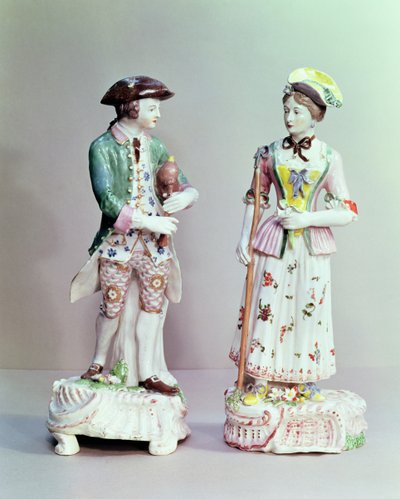 Berger et bergère en porcelaine de Plymouth, vers 1770 - English School